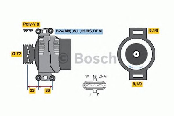 ��������� Scania 24V 100A, 4/P/G/R/T Bosch