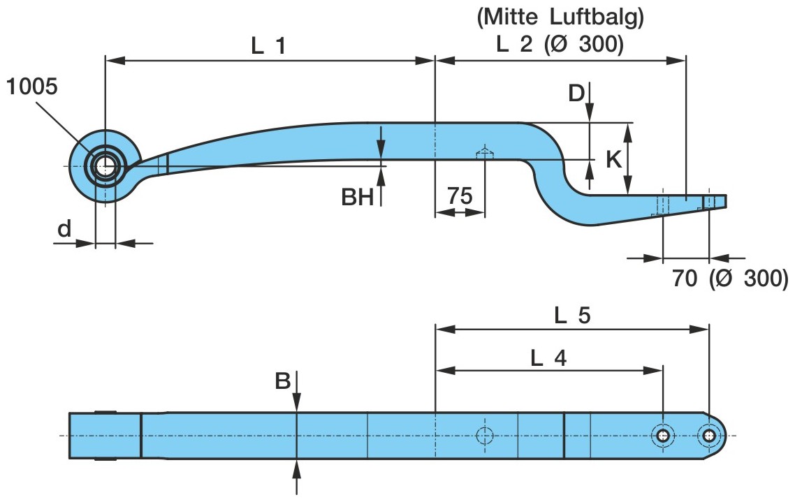  BPW 1*56*70 / 575+370 (340) K=110 d-30 ORIGINAL