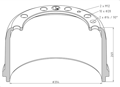 ������� ��������� �������� PE 394*203 h=268 VOLVO 10 ������