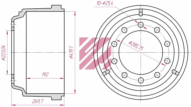 ������� ��������� MARSHALL 420*193/10 h=269 Freightliner International