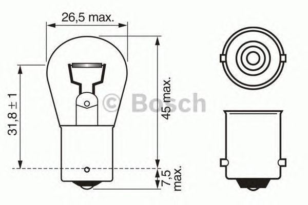  BOSCH P21W-24V-BA15s - <--> stop rear