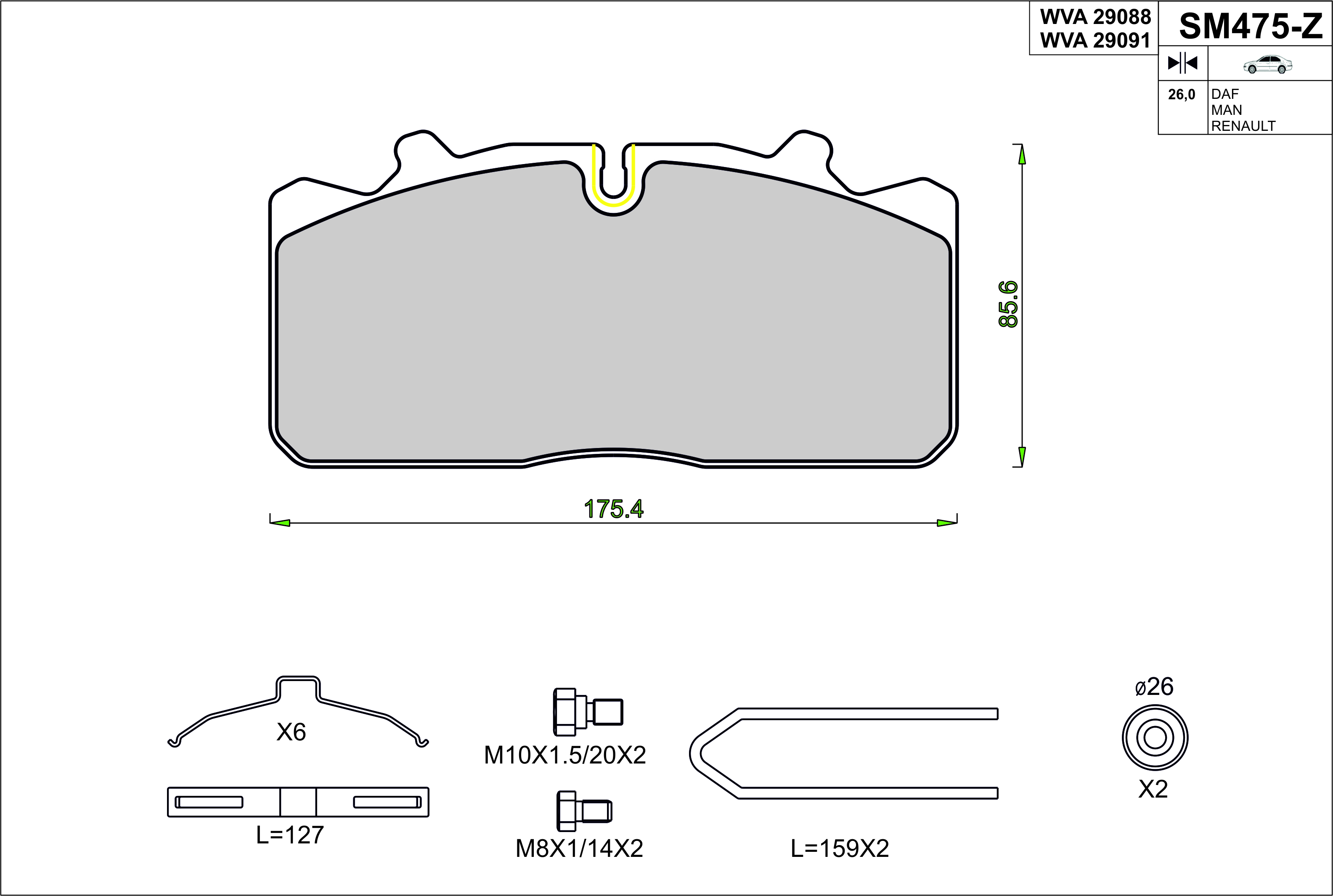   Wabco-Pan17-  NEXT/Renault Midlum / 176*83*26 / Steinhof