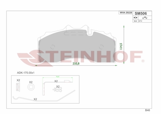   STEINHOF / TSB-4309 / 210*110*30 / BPW 29228ST